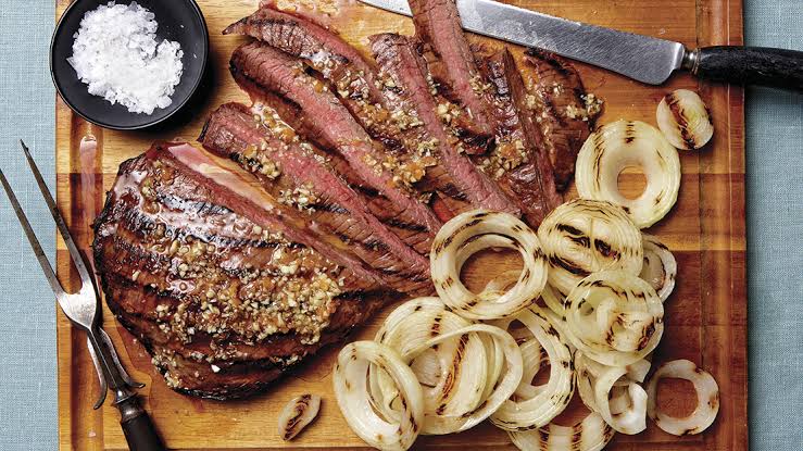 Flank Steak With Grilled Onions