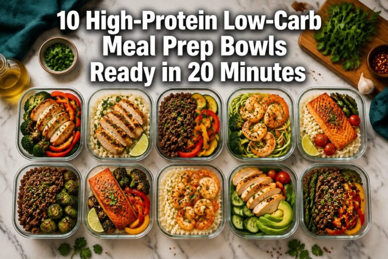 10 High-Protein Low-Carb Meal Prep Bowls Ready in 20 Minutes