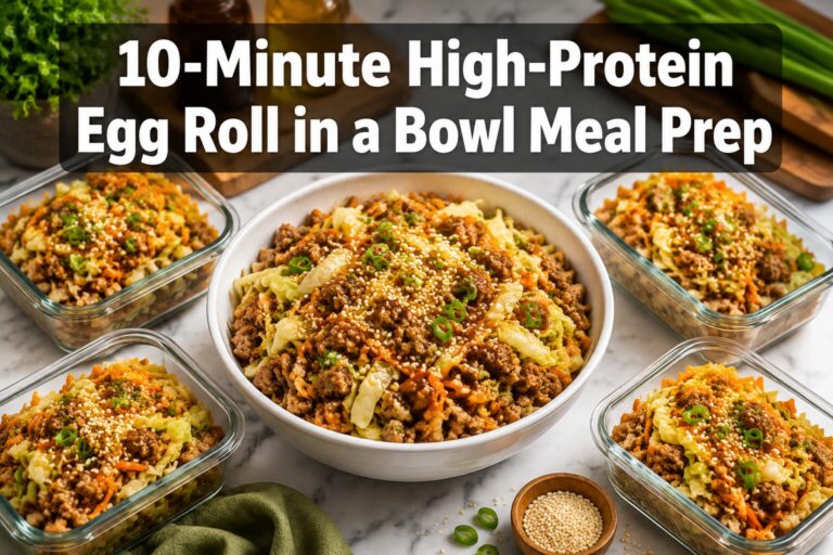 10-Minute High-Protein Egg Roll in a Bowl Meal Prep