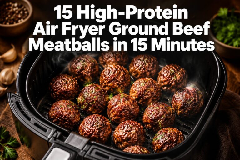 15 High-Protein Air Fryer Ground Beef Meatballs (15 Minutes)