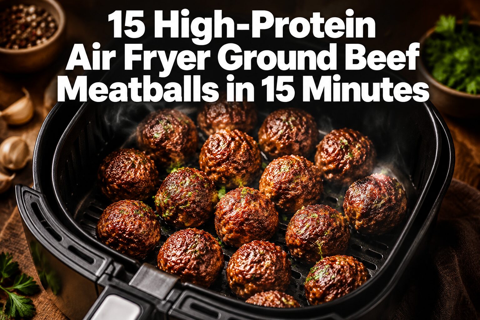15 High-Protein Air Fryer Ground Beef Meatballs (15 Minutes)
