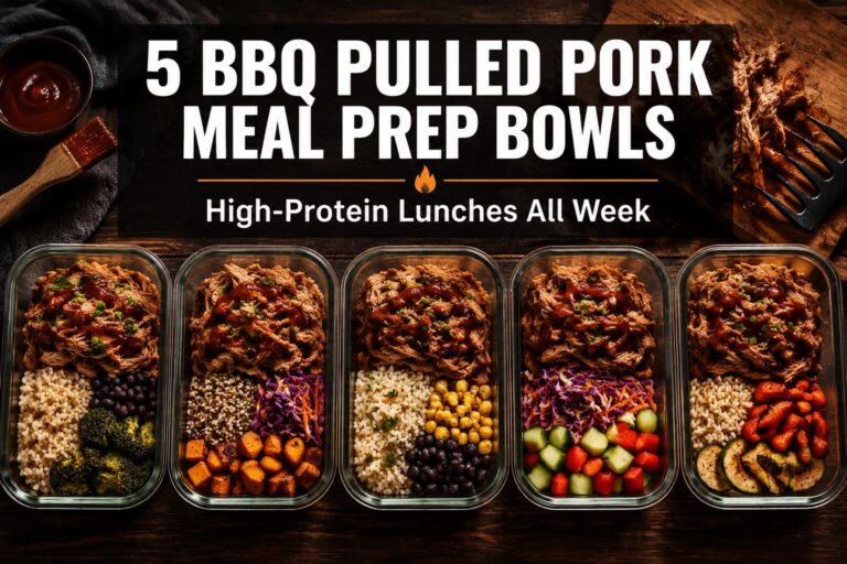 5 BBQ Pulled Pork Meal Prep Bowls for High-Protein Lunches
