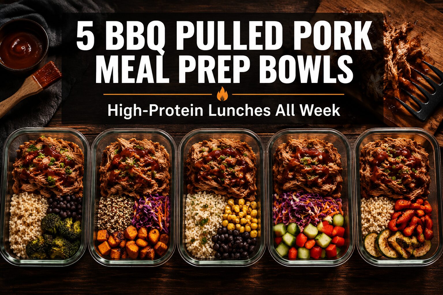 5 BBQ Pulled Pork Meal Prep Bowls for High-Protein Lunches