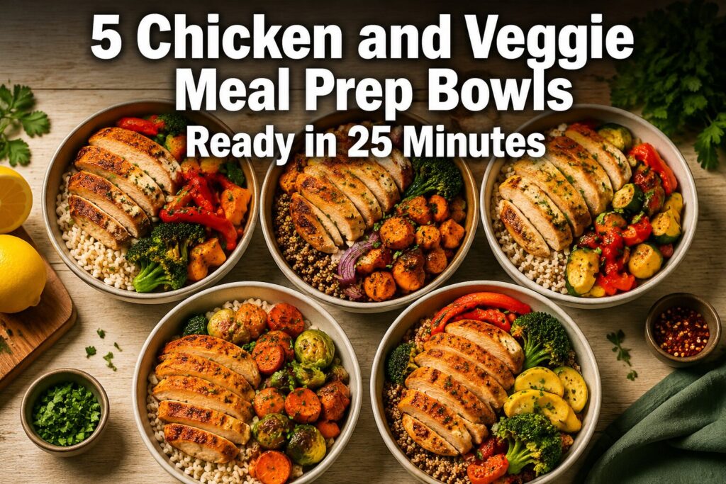 5 Chicken and Veggie Meal Prep Bowls Ready in 25 Minutes