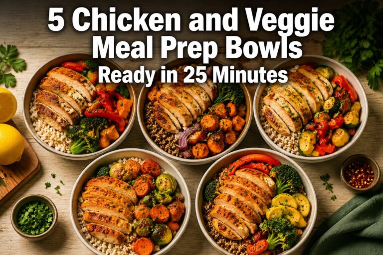 5 Chicken and Veggie Meal Prep Bowls Ready in 25 Minutes