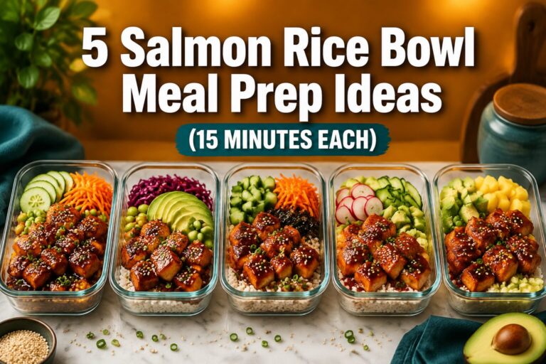 5 Salmon Rice Bowl Meal Prep Ideas (15 Minutes Each)