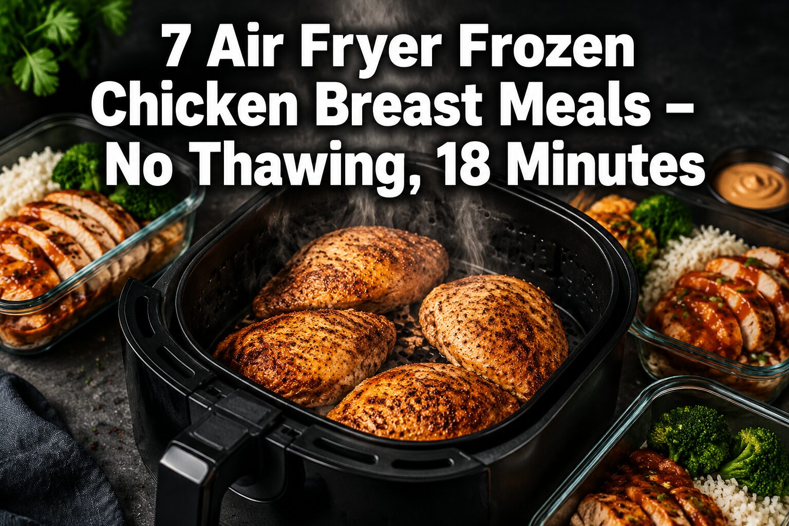 7 Air Fryer Frozen Chicken Breast Meals (No Thawing, 18 Minutes)