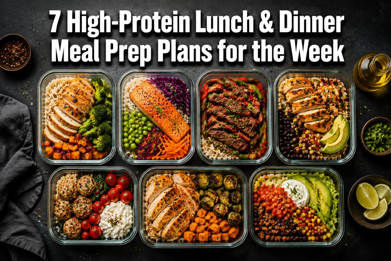 7 High-Protein Lunch and Dinner Meal Prep Plans for the Week