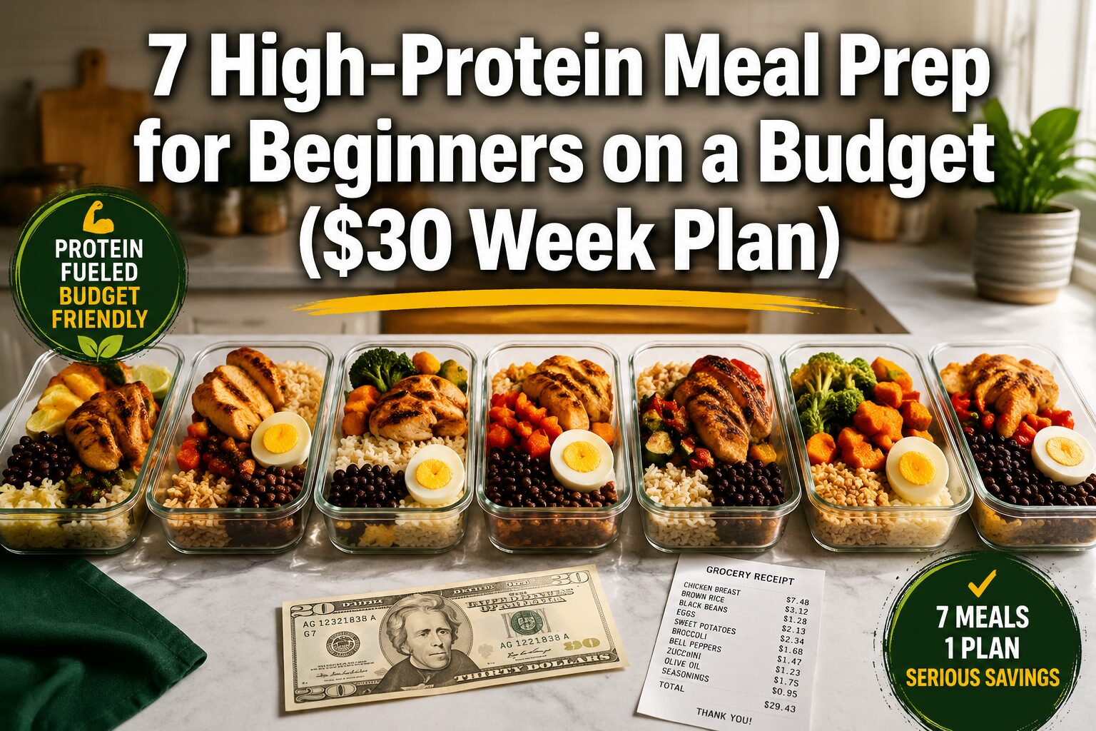 7 High-Protein Meal Prep for Beginners on a Budget ($30 Week Plan)