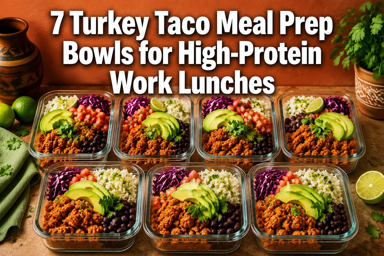 7 Turkey Taco Meal Prep Bowls for High-Protein Work Lunches